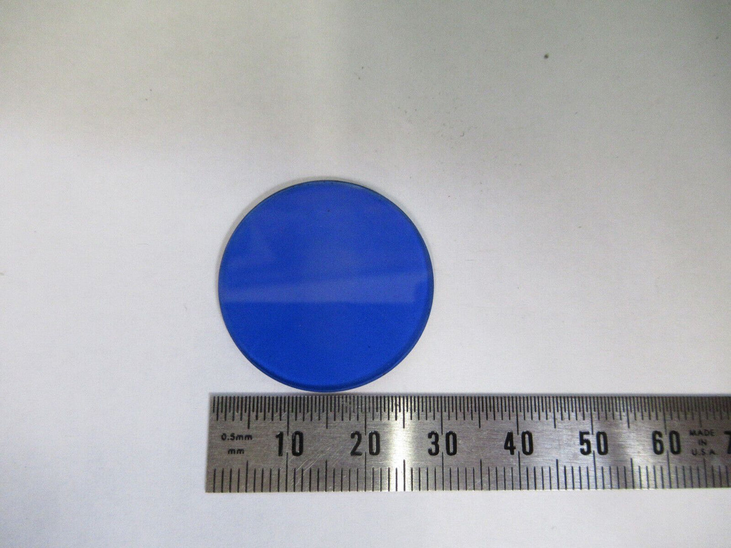 OPTICAL GLASS LEITZ BLUE FILTER MICROSCOPE PART OPTICS AS PICTURED #R1-A-57