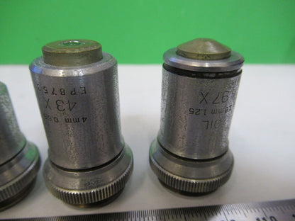 BAUSCH LOMB OBJECTIVE LOT 4 EA OPTICS MICROSCOPE PART AS PICTURED &W4-A-54