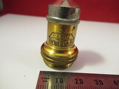 ANTIQUE ERNST LEITZ GERMANY OBJECTIVE 10X OPTICS MICROSCOPE PART AS PIC &8-B-61