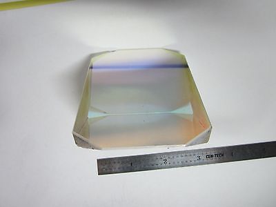 OPTICAL HUGE PRISM COATED [chips on corners] LASER OPTICS AS IS BIN#M7-R-19