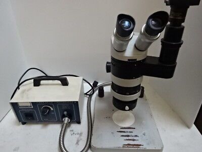 EDMUNDS SCIENTIFIC WILD M7 HEERBRUGG SWISS MADE OPTICAL STEREO MICROSCOPE + LAMP