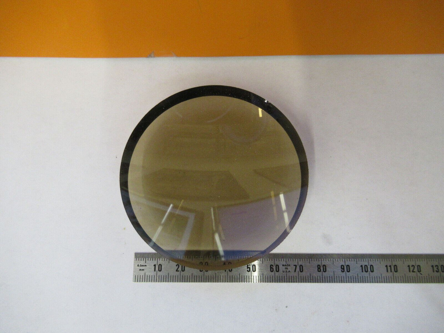 OPTICAL VARIA AMBER PLASTIC LENS CX CC 75mm DIAMETER OPTICS AS PICTURED &F9-A-03