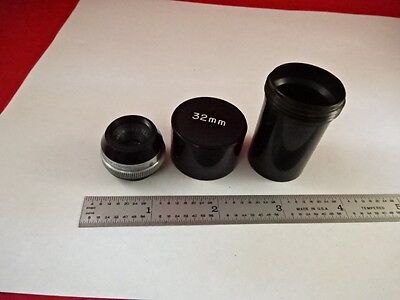 MICROSCOPE PART TESSAR BAUSCH LOMB OBJECTIVE LENS 32 mm OPTICS AS IS #Y7-H-93