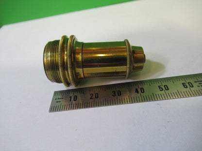 ANTIQUE BRASS HENRY CROUCH LONDON 1/4" OBJECTIVE MICROSCOPE AS PICTURED &22-A-16