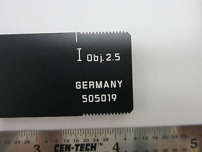 MICROSCOPE LEITZ SLIDE FILTER OBJ. 2.5 OPTICS BIN#F1-11