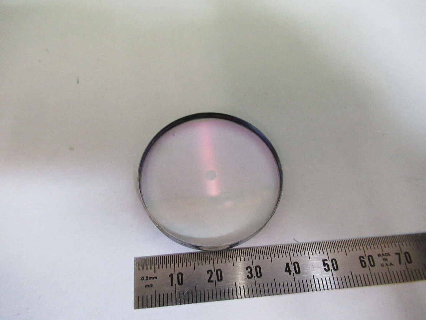 OPTICAL COATED LENS hole in center MIL SPEC OPTICS AS PICTURED #W9-A-06