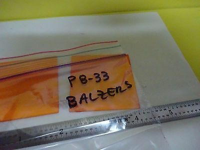 OPTISCHE FILTER ORANGE BALZERS DEUTSCHLAND LASEROPTIK WIE BESEHEN BIN#P8-33