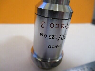 LEITZ WEZTLAR OBJECTIVE PHACO 100X /170 OPTICS MICROSCOPE PART AS PIC &H8-C-26