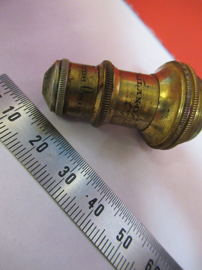 ANTIQUE BRASS KORISTKA ITALY OBJECTIVE 8 MICROSCOPE PART AS PICTURED &H9-B-57