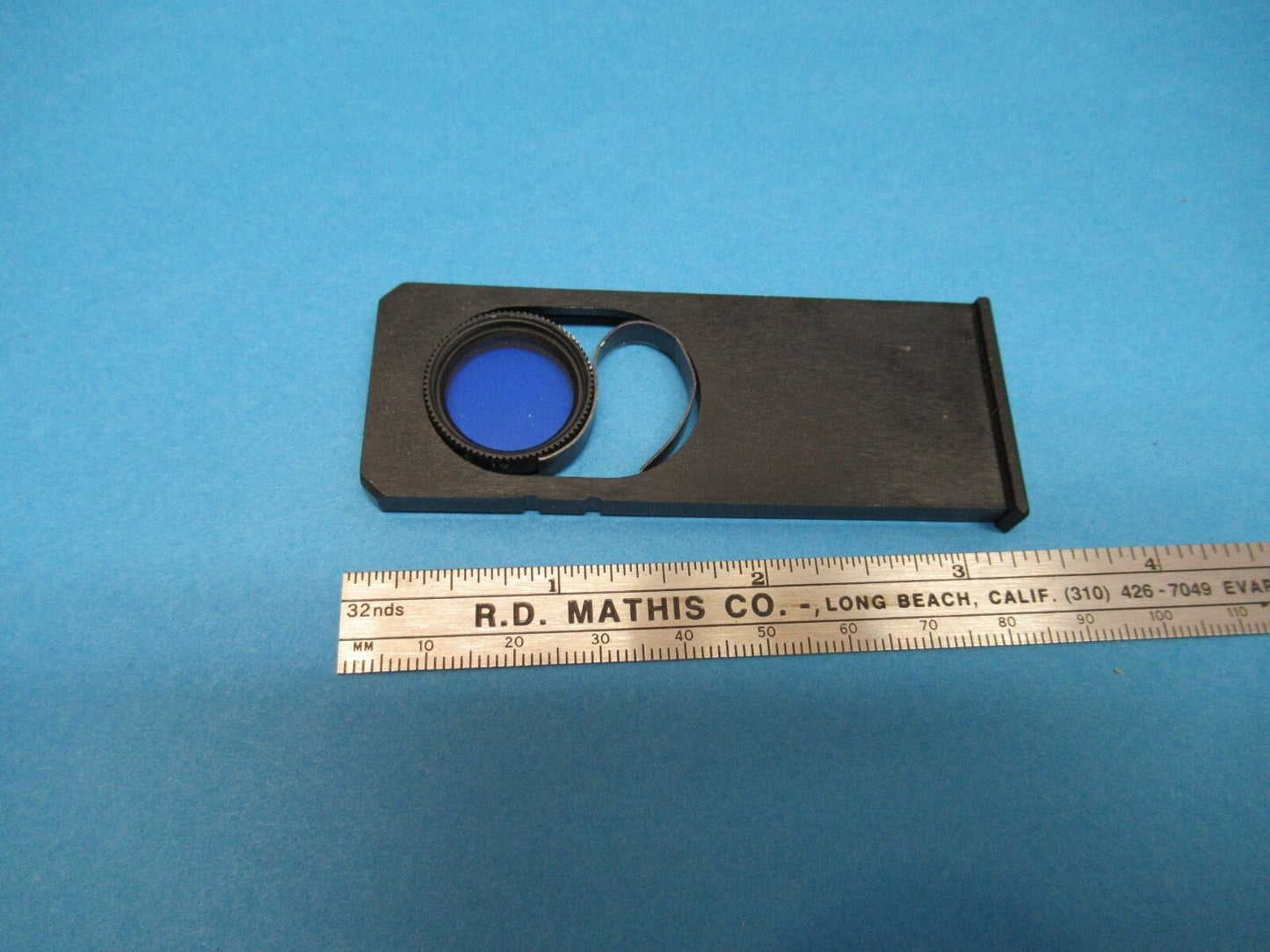 BLUE FILTER SLIDE POLYLITE REICHERT AUSTRIA OPTICS MICROSCOPE PART AS IS 85-A-47