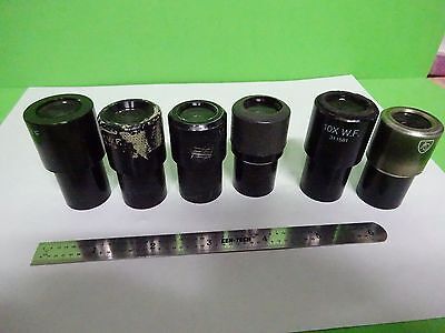 LOT 6 EA MICROSCOPE EYEPIECES ASSORTED OPTICS #W1-01