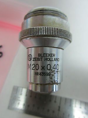 MICROSCOPE PART OBJECTIVE BLEEKER ZEIST M20 AS IS #1-05-06  BIN#1