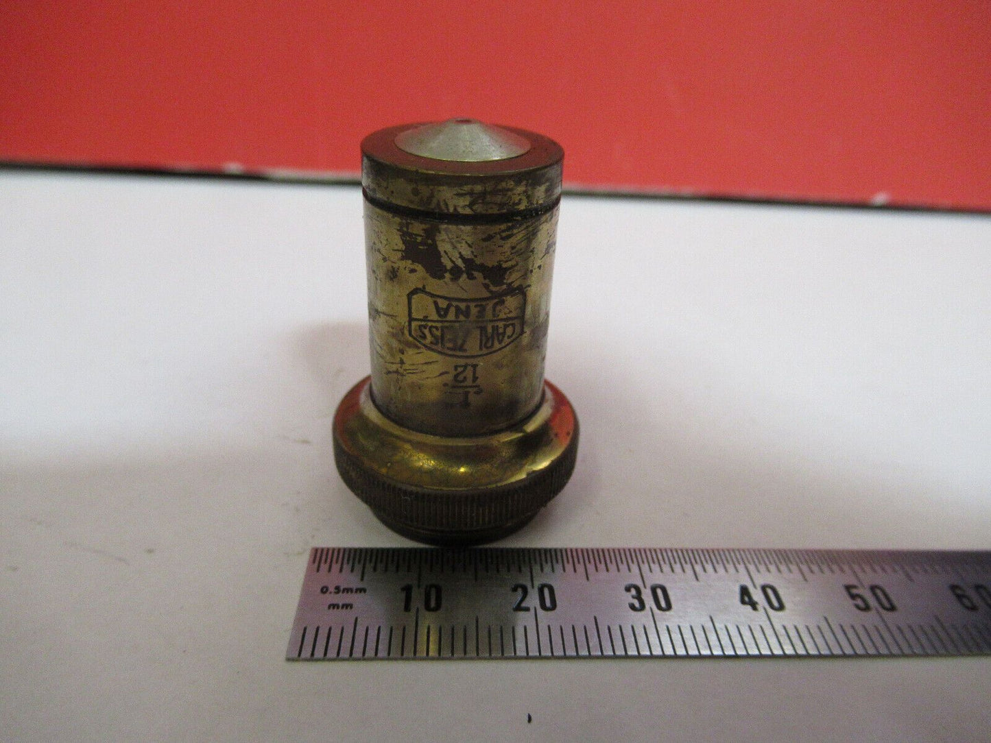 ANTIQUE BRASS CARL ZEISS GERMANY OBJECTIVE MICROSCOPE PART AS PICTURED &S9-A-59