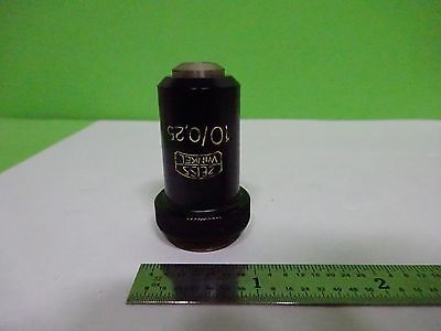 MICROSCOPE PART OBJECTIVE ZEISS WINKEL 10X GERMANY OPTICS AS IS BIN#V8-28