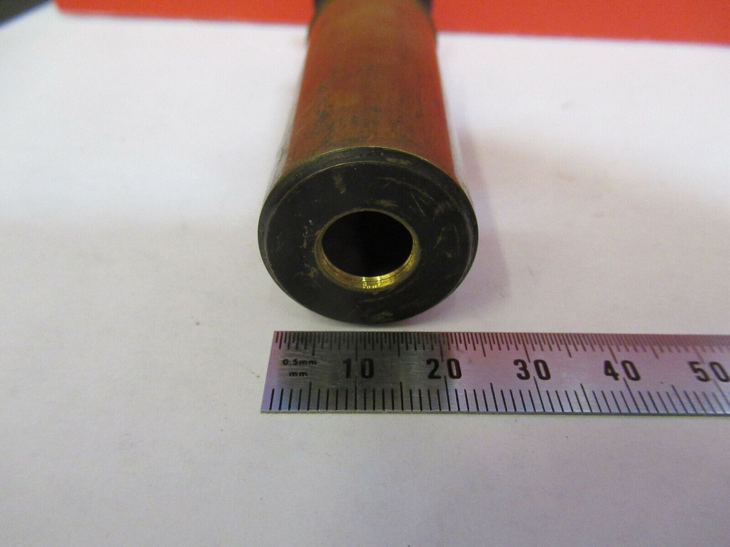 ANTIQUE BRASS EYEPIECE + TUBUS UK MADE MICROSCOPE PART AS PICTURED &Q3-B-49