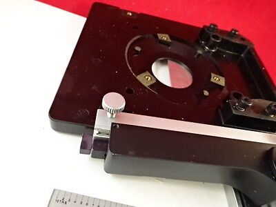 MICROSCOPE PART LEITZ GERMANY STAGE SPECIMEN TABLE MICROMETER AS IS BIN#L2-B-04