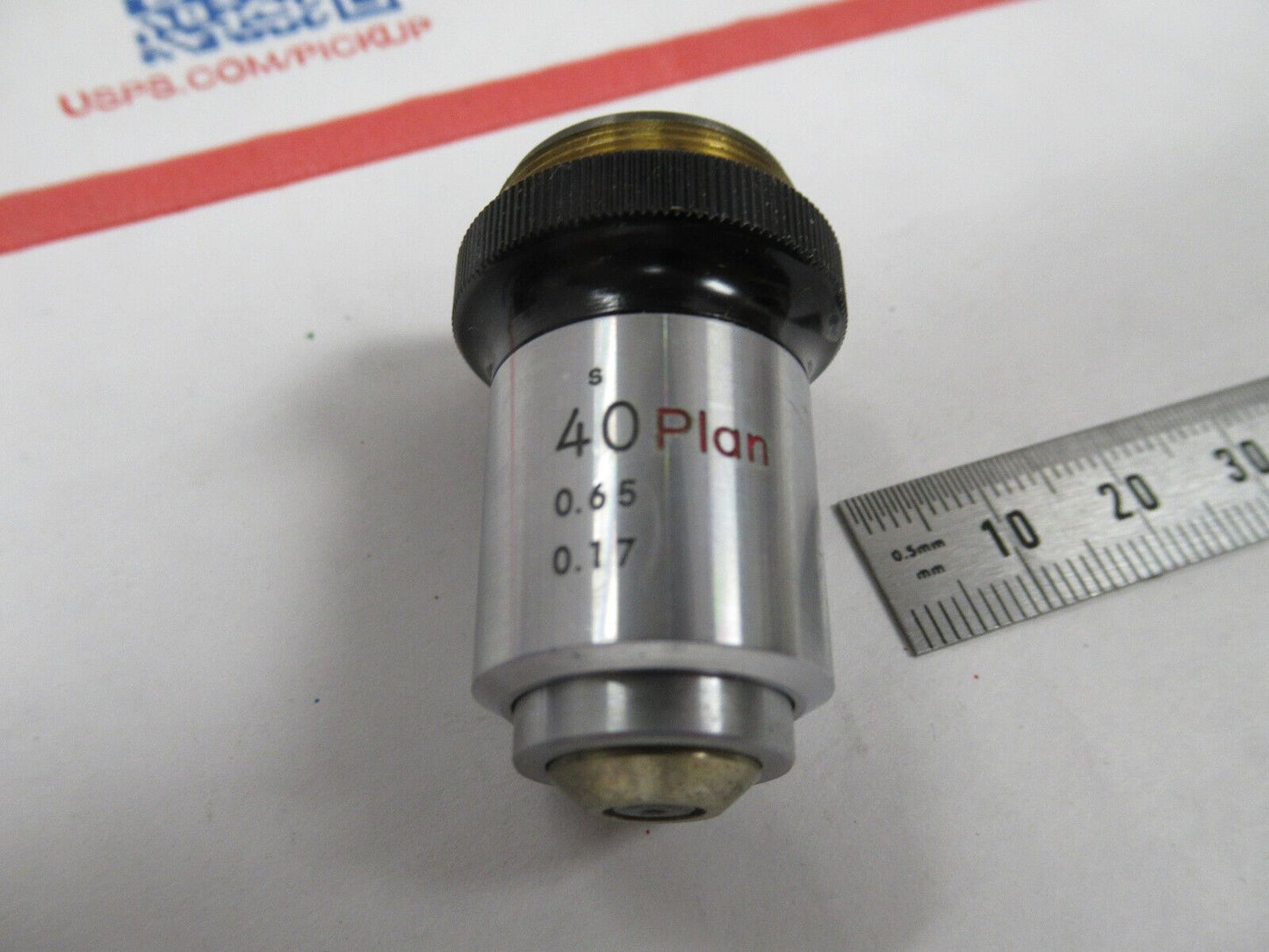 MICROSCOPE PART OBJECTIVE NIKON JAPAN PLAN 40X OPTICS LENS AS PICTURED &W7-B-68