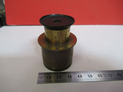 ANTIQUE BRASS EYEPIECE OCULAR LENS UK MICROSCOPE PART AS PICTURED F8-A-62