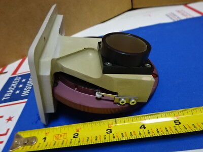 MICROSCOPE PART REICHERT LEICA POLYVAR FILTER WHEEL OPTICS AS IS #65-A-23