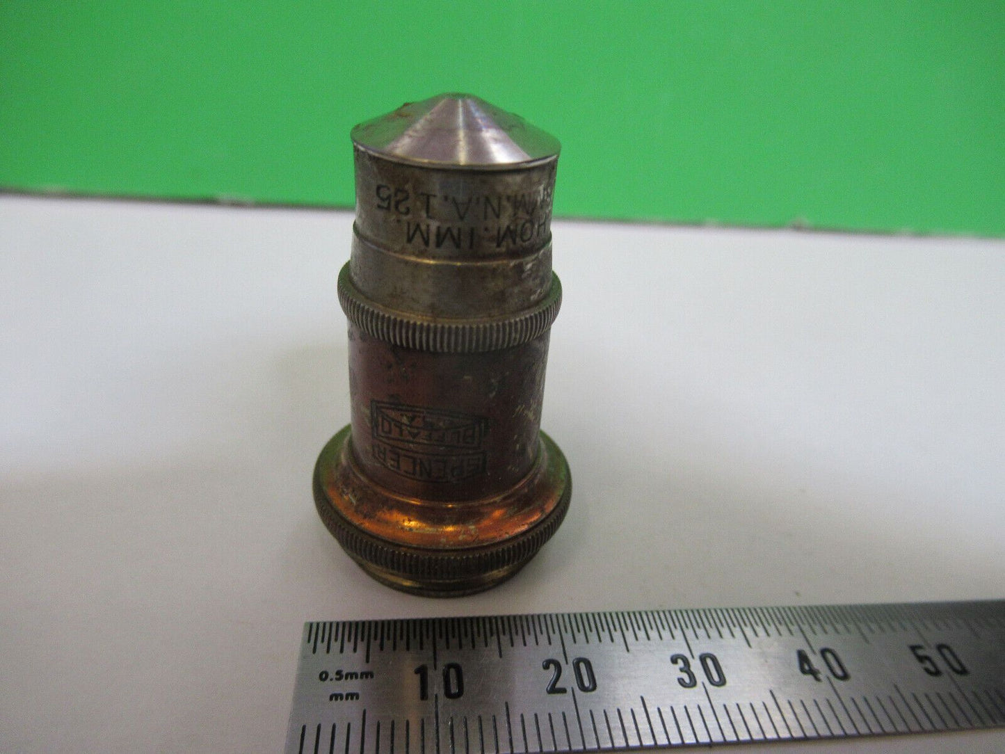 ANTIQUE BRASS SPENCER 95X 1.8mm OBJECTIVE MICROSCOPE AS PICTURED #H3-A-21