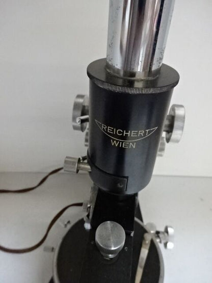 MICROSCOPE VINTAGE REICHERT WIEN POLARIZATION AUSTRIA POL OPTICS AS IS #TB-4