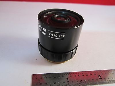 OPTICAL MICROSCOPE OBJECTIVE AUS JENA 10X INFINITY PLAN ACHRO OPTICS BIN#11-DT-N