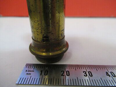 ANTIQUE BRASS LENS OPTICS OBJECTIVE MICROSCOPE PART LONDON AS PICTURED &87-FT-42