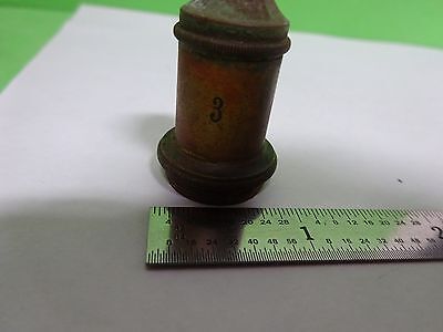 ANTIQUE MICROSCOPE LEITZ GERMANY OBJECTIVE #3 OPTICS #P8-C-13