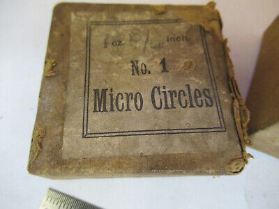 ANTIQUE MICRO CIRCLES LAMELLES OLD BOX MICROSCOPE PART AS PICTURED &F1-A-68