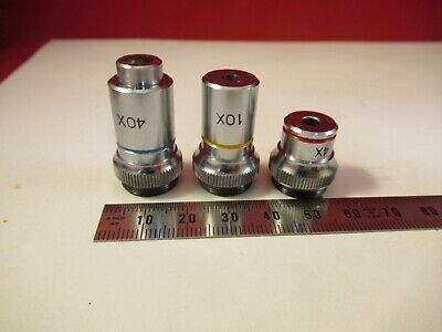 LOT 3 EA MINI OBJECTIVES OPTICS MICROSCOPE PART AS PICTURED &P7-B-02