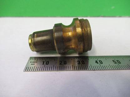 ANTIQUE BRASS UNKNOWN OBJECTIVE LENS RARE MICROSCOPE PART AS PICTURED Z4-B-76