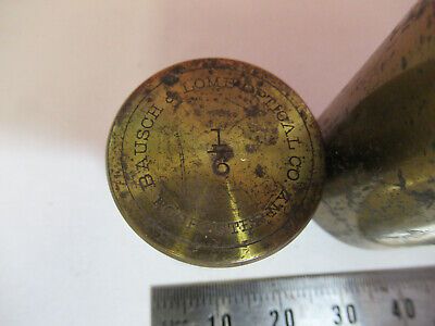 ANTIQUE BAUSCH LOMB BRASS EMPTY OBJECTIVE CAN MICROSCOPE PART AS PIC &nB7-A-30