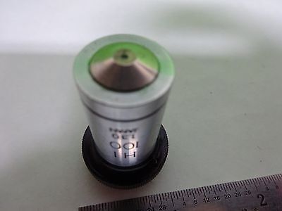 MICROSCOPE PART OBJECTIVE OLYMPUS JAPAN HI 100X OPTICS AS IS BIN#H7-A-11