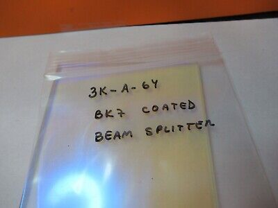 OPTICAL PLATE COATED BK7 GLASS BEAM SPLITTER LASER OPTICS AS PICTURED &3K-A-64