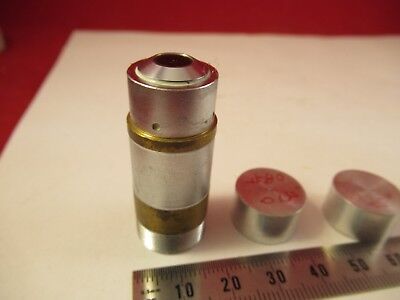 OBJECTIVE + PINHOLE ATTACHMENT OPTICS MICROSCOPE PART AS PICTURED &FT-4-104