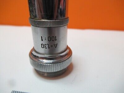 ANTIQUE ERNST LEITZ OBJECTIVE 100X OPTICS MICROSCOPE PART AS PICTURED &16-A-61A