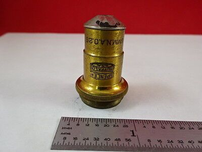 MICROSCOPE PART ANTIQUE BRASS OBJECTIVE SPENCER 10X BUFFALO OPTICS AS IS N5-A-13