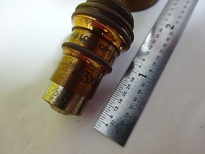 MICROSCOPE PART ANTIQUE OBJECTIVE BRASS BAUSCH LOMB OPTICS AS IS BIN#X3-42