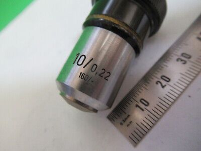 CARL ZEISS GERMANY 10X /160 OBJECTIVE LENS MICROSCOPE PART AS PICTURED #R7-B-54