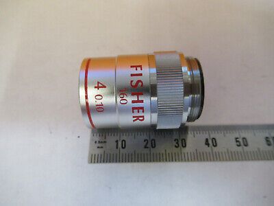 FISHER 4X /160 OBJECTIVE LENS OPTICS MICROSCOPE PART AS PICTURED &F1-A-79