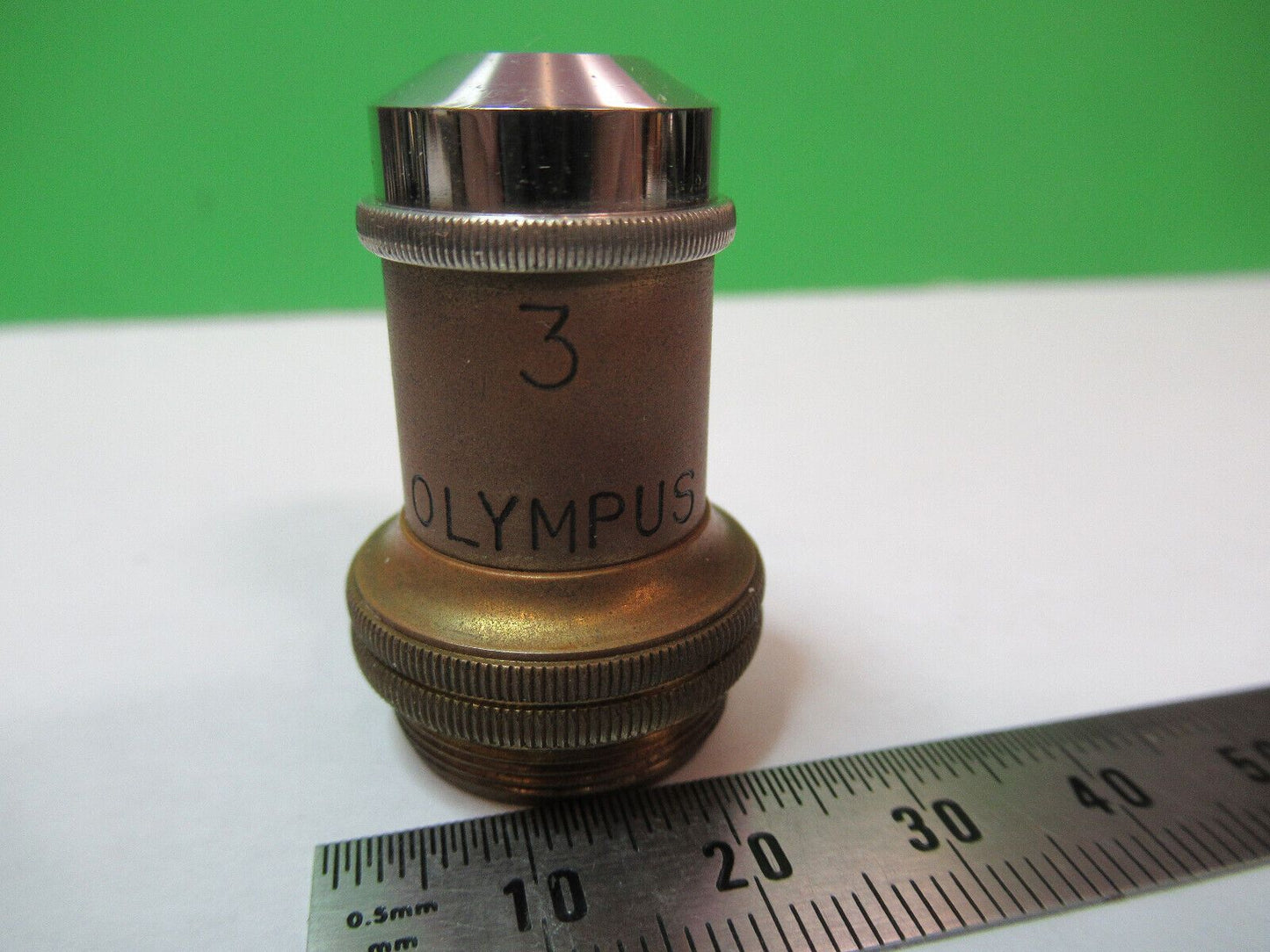 MICROSCOPE olympus japan antique  OBJECTIVE "3" OPTICS  LENS AS PICTURED S8-A-66