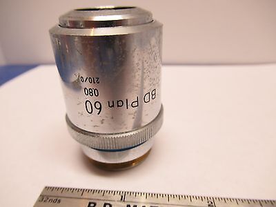 OBJECTIVE BD PLAN NIKON JAPAN 60X OPTICS MICROSCOPE PART AS IS &85-16