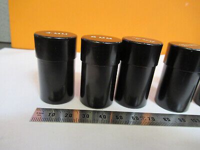 LOT ANTIQUE 5 EMPTY OBJECTIVE CANS SPENCER MICROSCOPE PART AS PICTURED 4B-FT-02