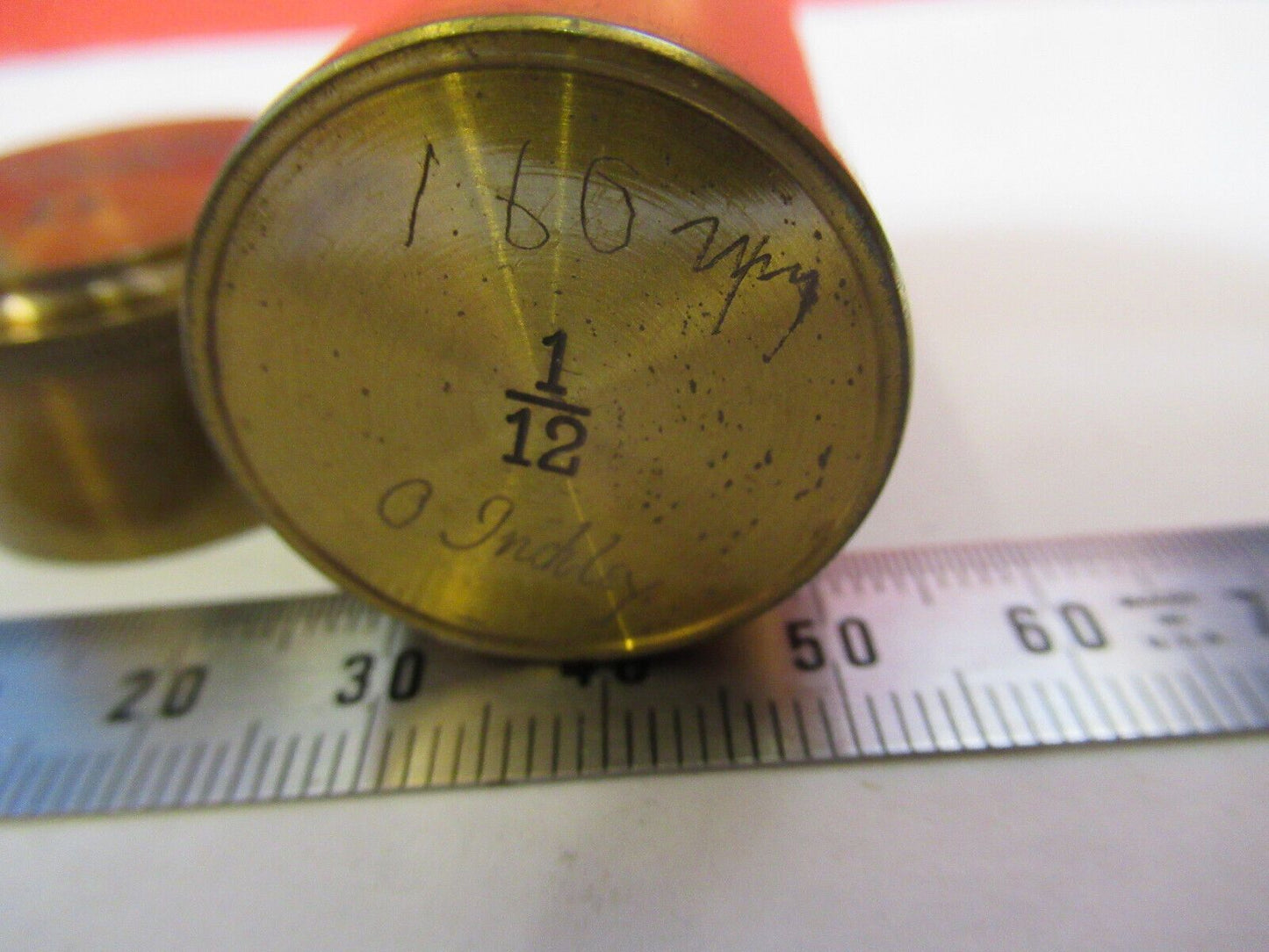 EMPTY ZEISS GERMANY BRASS OBJECTIVE CANISTER MICROSCOPE PART AS PICTURED G4-A-91