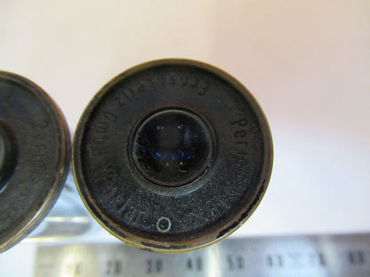 ANTIQUE ERNST LEITZ EYEPIECE 10X PAIR MICROSCOPE PART AS PICTURED &P9-A-18