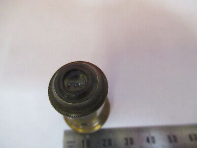 ANTIQUE BRASS LENS OPTICS OBJECTIVE MICROSCOPE PART LONDON AS PICTURED &87-FT-42