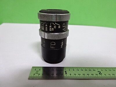 MICROSCOPE PART OBJECTIVE END PIECE FD DIAPHRAGM OPTICS AS IS #AF-81