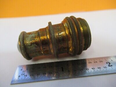 ANTIQUE BRASS BAUSCH LOMB 4mm OBJECTIVE MICROSCOPE PART AS PICTURED &W8-A-48