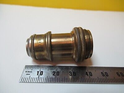 ANTIQUE BRASS OBJECTIVE ZEISS 39394 OPTICS MICROSCOPE as pictured &14-C-07