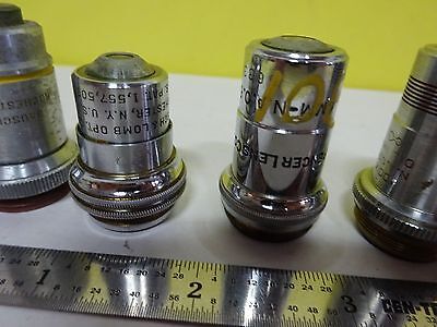 LOT MICROSCOPE PART OBJECTIVE ASSORTED OPTICS BIN#X5-16